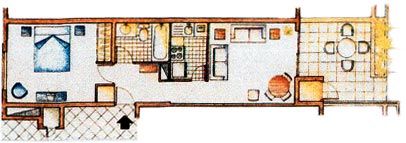 Plano de departamentos de 1 dormitorio