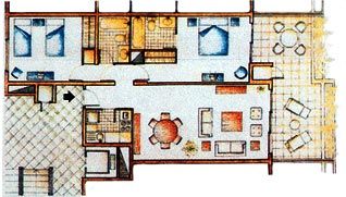 Plano de departamentos de 2 dormitorios