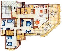 Plano de departamentos de 3 dormitorios