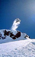 Salto en SnowBoard en Valle Nevado